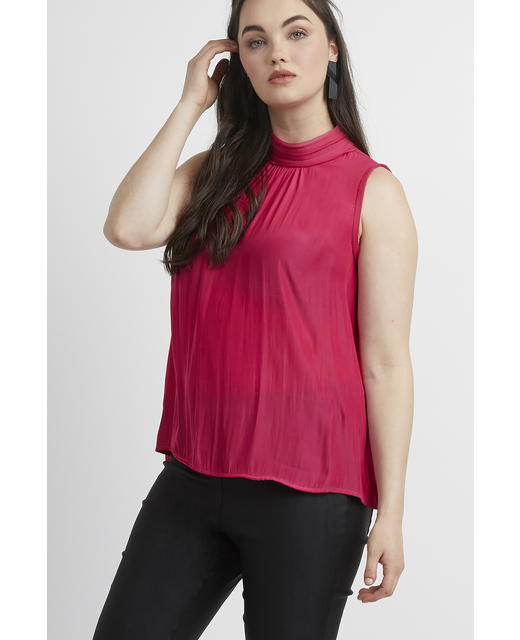 Siren Sleeveless Chiffon Trim Top