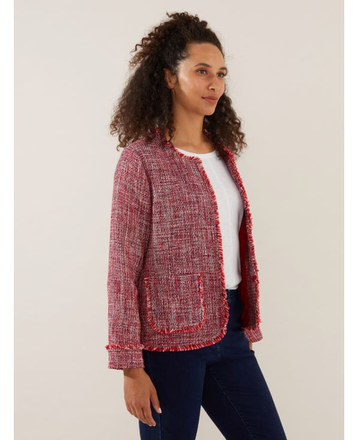 Yarra Trail Fringed Tweed Jacket - Womenswear-Jackets, Coats & Vests ...
