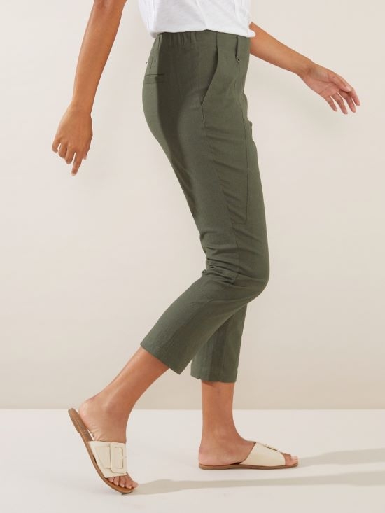Stretch linen deals pants womens
