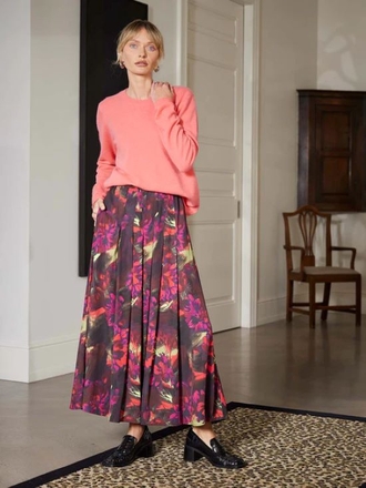 Caroline Sills Kimmy Floral Skirt-womenswear-Sparrows