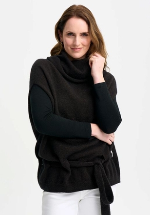 Merino Mink Cassie Belt Cape-womenswear-Sparrows