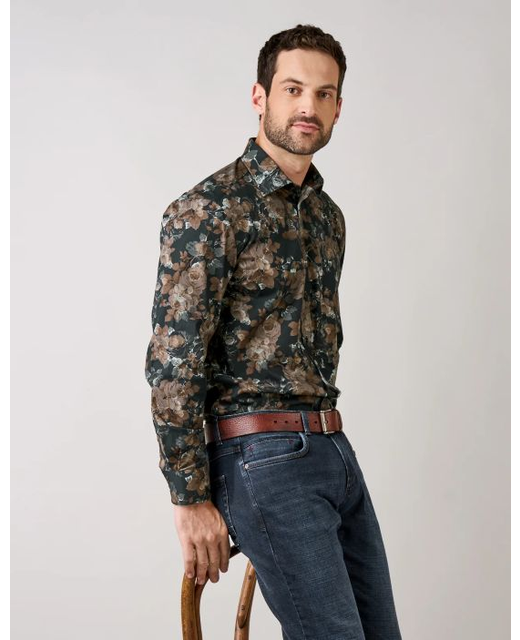 Rembrandt Sinatra Rose Print Shirt