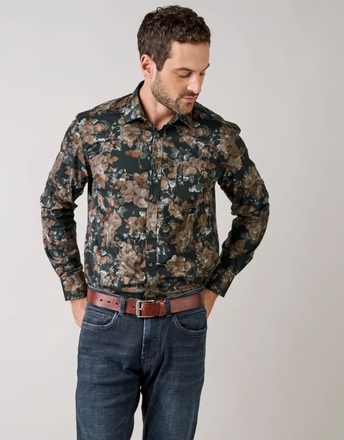 Rembrandt Sinatra Rose Print Shirt-mens-Sparrows