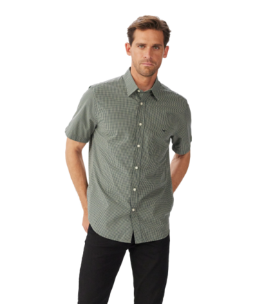 R.M Williams Parkes Regular Poplin SS Shirt-mens-Sparrows