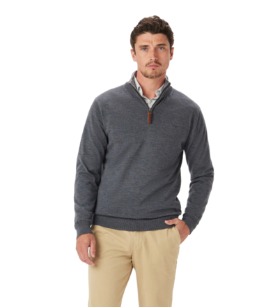 R.M.Williams Ernest 1/4 Zip Merino Knit-mens-Sparrows