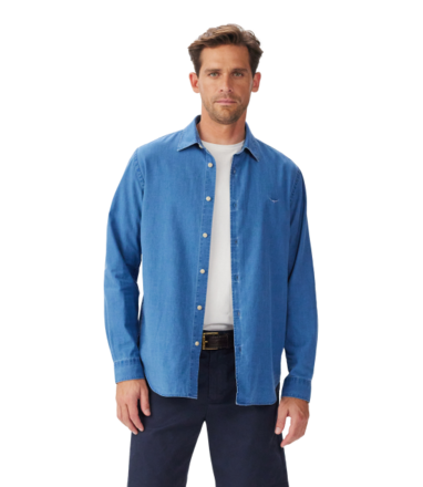 R.M Williams Arno Regular Indigo Shirt-mens-Sparrows