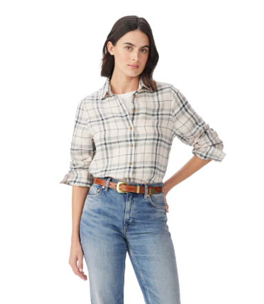 R.M Williams Olney Check Linen Shirt-womenswear-Sparrows