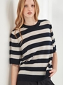 Caroline Sills Emi Striped Cashmere Tee
