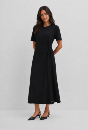 Country Road Twist Jersey Dress-womenswear-Sparrows