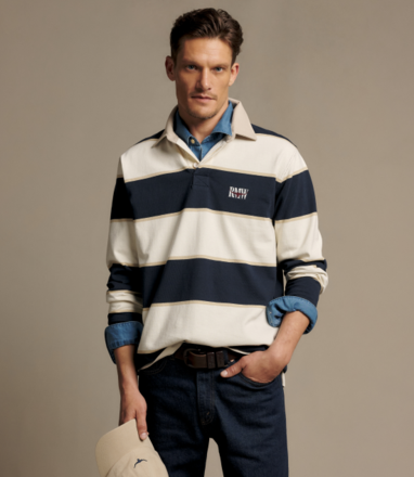 R.M. Williams Balmain Stripe Rugby -mens-Sparrows
