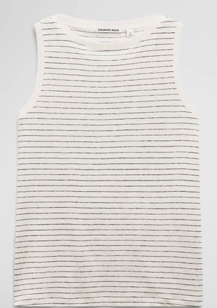 Country Road Stripe Linen Boat Neck Tank-womenswear-Sparrows