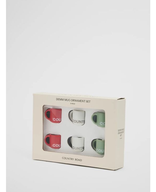 Country Road Demm Mug Ornament Set Of 6